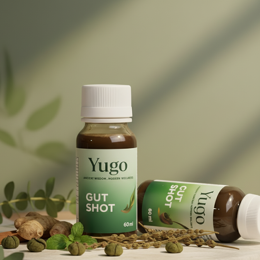 Yugo Gut Shot Ayurveda’s Daily Gut Reset & Healing Drink (60ml × 6 Bottles)